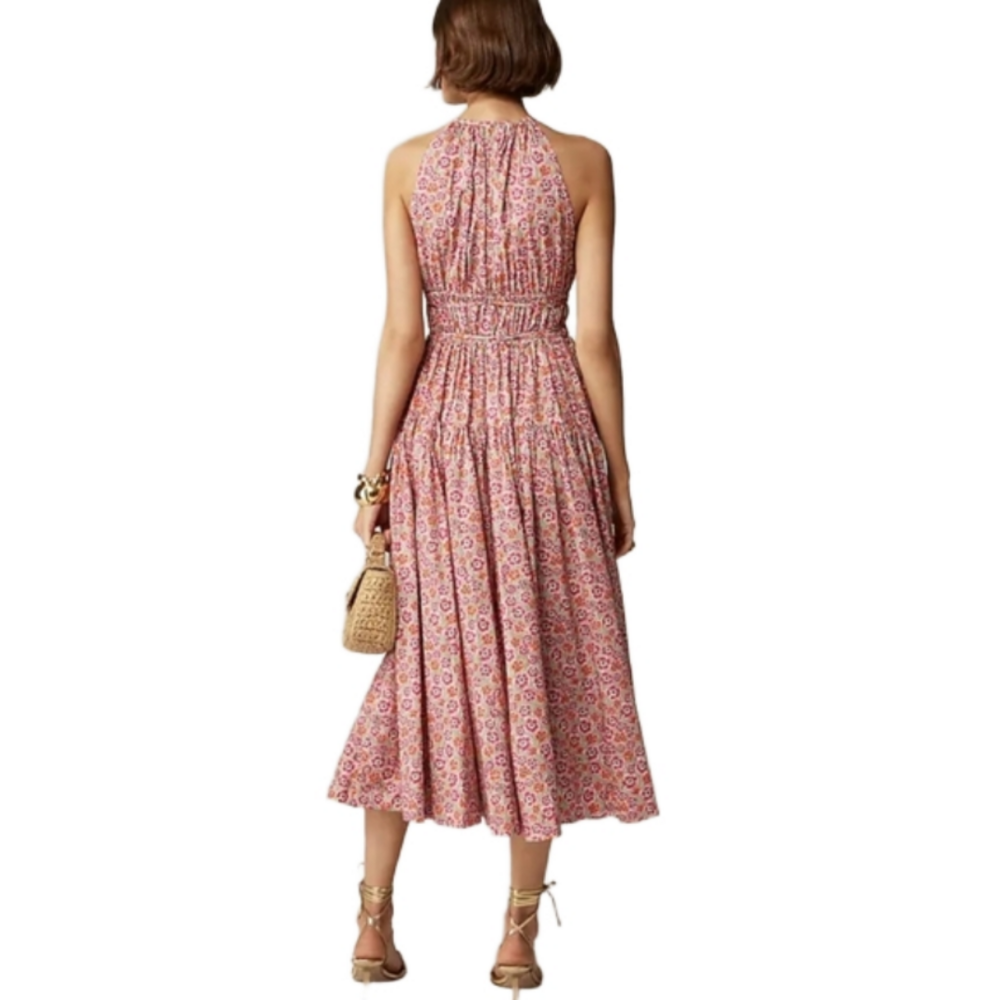 J Crew Tie-waist halter dress in Liberty® Ellie fabric NWT Sz M CA089 - Picture 3 of 10